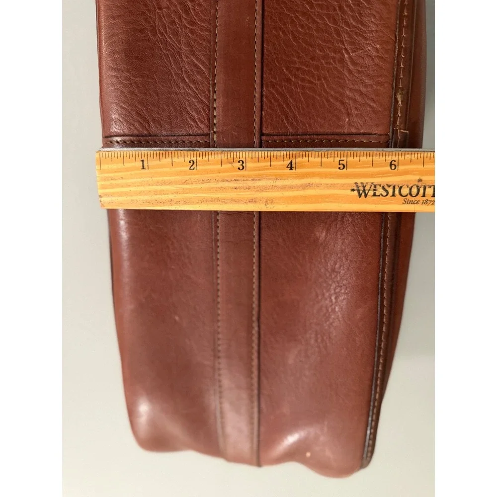 Hartmann Leather Messenger Bag Briefcase Unisex Brown Brass Hardware Large